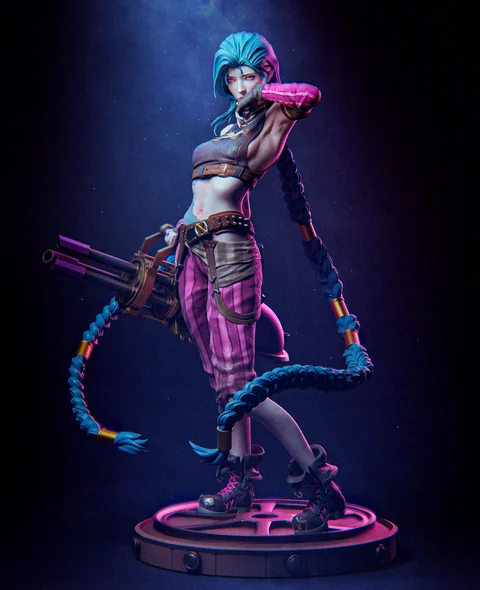 Jinx (Arcane / League of Legends) 1/6 scale pre-supported 3D print STL statue by Nympha3D